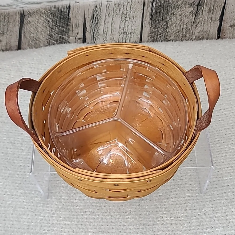 Longaberger Vintage 1999 Classic Button Basket 15407 with Divided 3-Way Insert